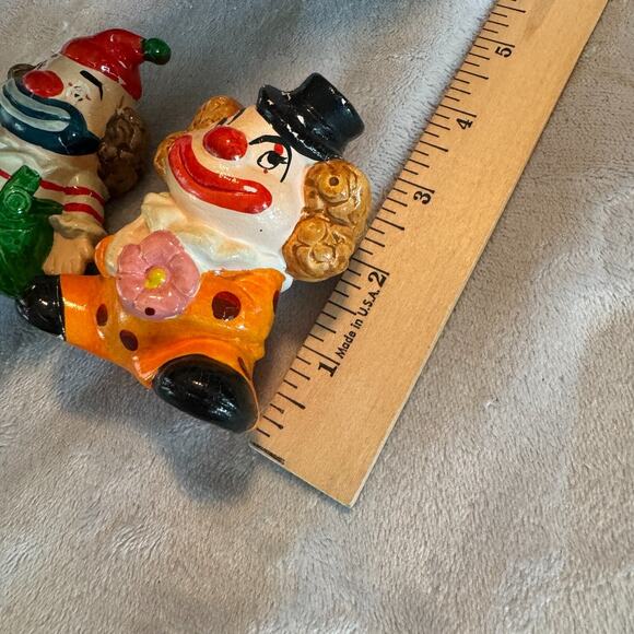 2 VINTAGE ENESCO CLOWN Figurines Sri Lanka Ceramic Porcelain Circus Hand Painted - Picture 7 of 7